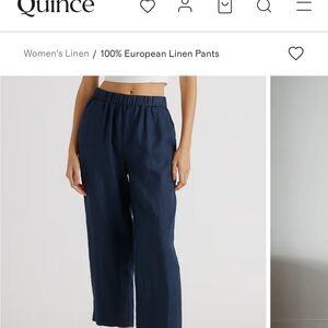 Quince linen pants in navy NWT